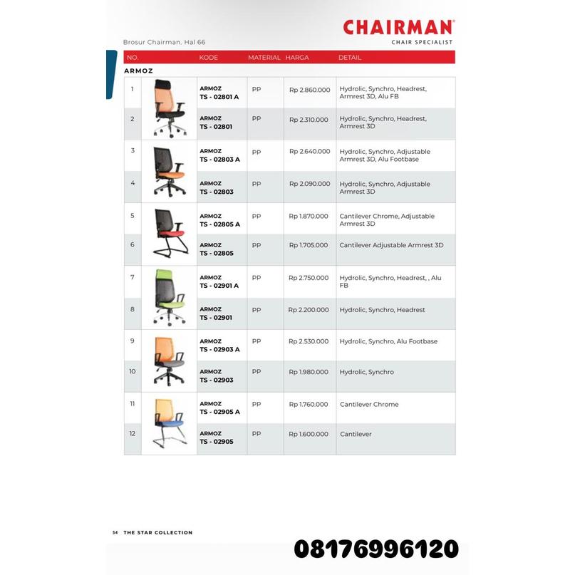 Kursi Kantor Chairman ARMOZ TS 02801 A 02801 02803 A 02803 02805 A 02805 02901 A 02901 02903 A 02903 02905 A 02905