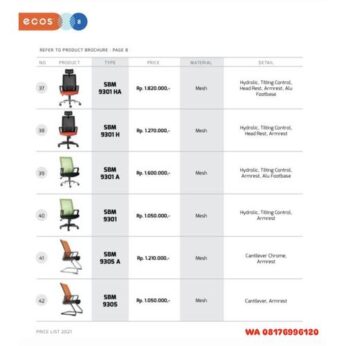 Kursi Kantor Chairman Ecos SBM 9301 HA SBM 9301 H SBM 9301 A SBM 9301 SBM 9305 A SBM 9305