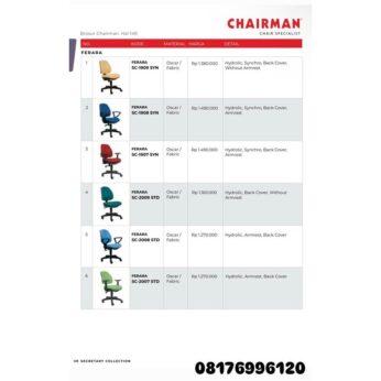 Kursi Kantor Chairman FERARA SC 1909 SYN 1908 SYN 1907 SYN 2009 STD 2008 STD 2007 STD