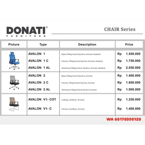 Kursi Kantor Donati AVALON 1 C AL, 2 C AL, V1 - COT, V1- C