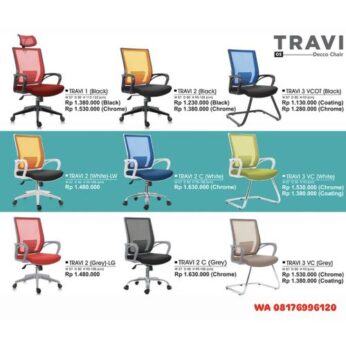 Kursi Kantor Donati Decco TRAVI 1 (Black) TRAVI 2 (Black) TRAVI 3 VCOT (Black) TRAVI 2 (White)-LW TRAVI 2 C (White) TRAVI 3 VC (White) TRAVI 2 (Grey)-LG TRAVI 2 C (Grey) TRAVI 3 VC (Grey)