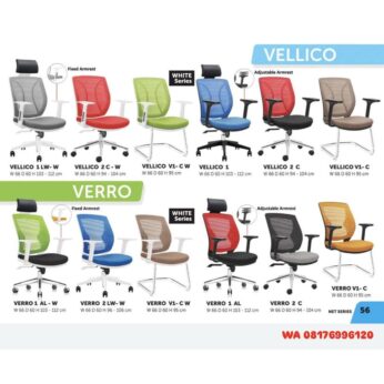 Kursi Kantor Donati VELLICO & VERRO 1 2 AL C LW- W C – W V1- C V1- C W AL – W