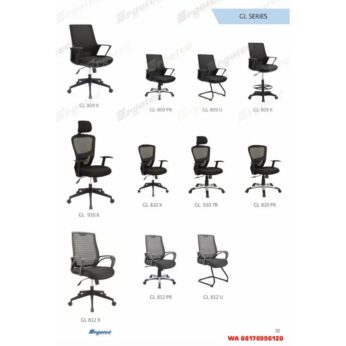 Kursi Kantor Ergotec GL 809 X GL 809 PR GL 809 U GL 809 K GL 910 X GL 810 X GL 910 TR GL 810 PR GL 812 X GL 812 PR GL 812 U