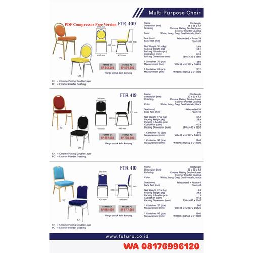 Kursi Kantor Futura FTR 409 FRAME CH FRAME PC FTR 419 FRAME CH FRAME PC FTR 410 FRAME CH FRAME PC