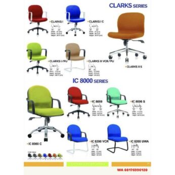 Kursi Kantor Ichiko CLARKS I I C I/PU II S III VCR/PU & IC 8000 8000 S 8000 C 8200 VCR 8200 UWA