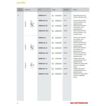Kursi Kantor Savello EMERALD H HA HK HKA L LA LK LKA V VA VK VKA