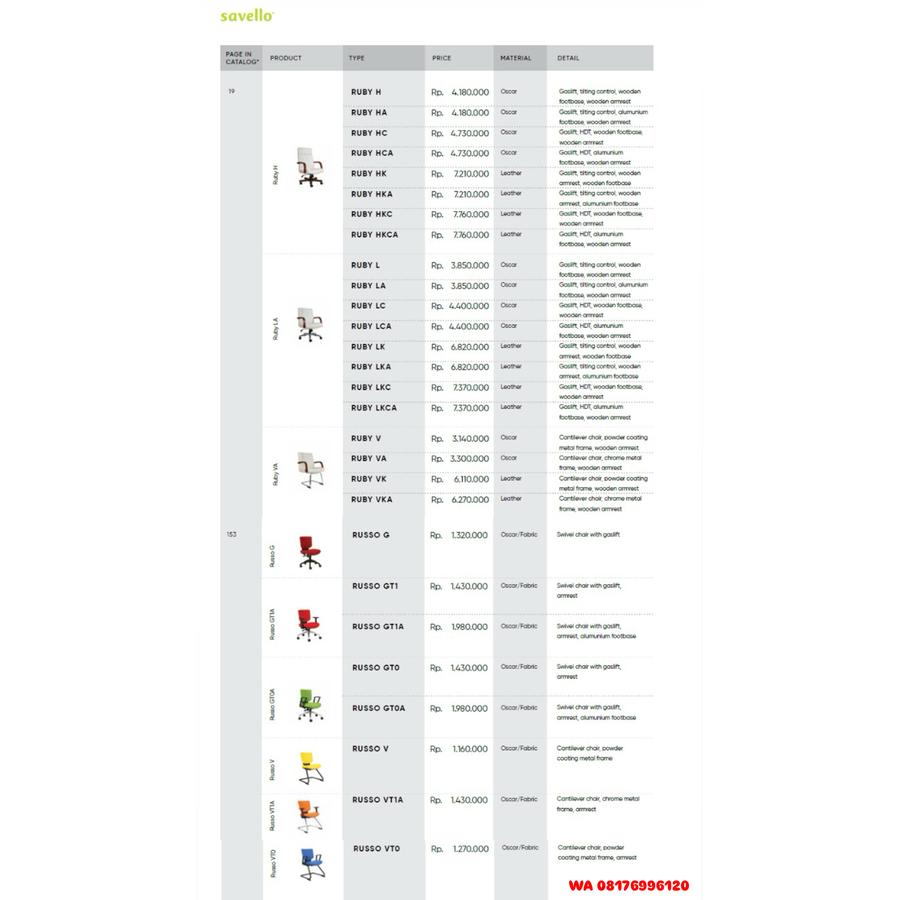 Kursi Kantor Savello RUBY H HA HC HCA HK HKA HKC HKCA L LA LC LCA LK LKA LKC LKCA V VA VK VKA & RUSSO G GT1 GT1A GTO GTOA V VT1A VTO
