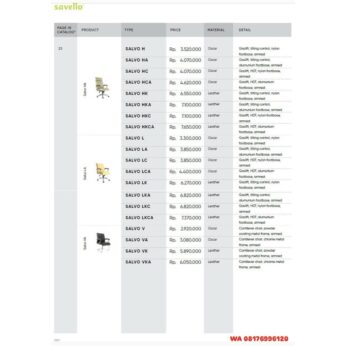 Kursi Kantor Savello SALVOTIC H HA HC HCA L LA LC LCA V VA