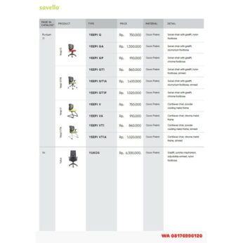 Kursi Kantor Savello YEEPI G GA GP GT1 GT1A GT1P V VA VT1 VT1A & YUKOS