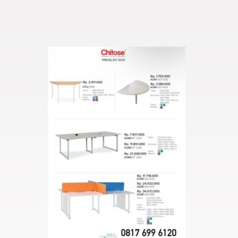 Meja Kantor Chitose HTU-6014 KUMI AST-1200 KUMI AST-1400 KUMI-MT 1224 KUMI-MT 1236 KUMI-MT 1260 KUMI WS-1224 KUMI WS-1424 KUMI WS-1436