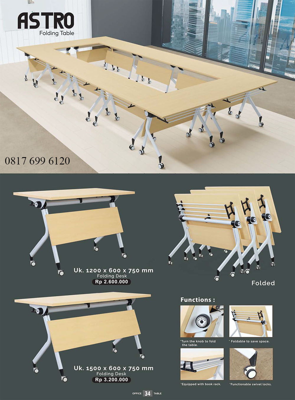 Folding Table/Meja Lipat Donati Ultimate Astro