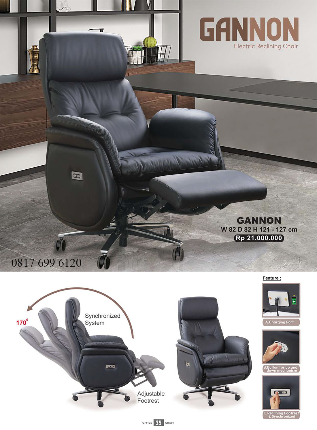 Kursi Reclining Electric Donati Ultimate GANNON